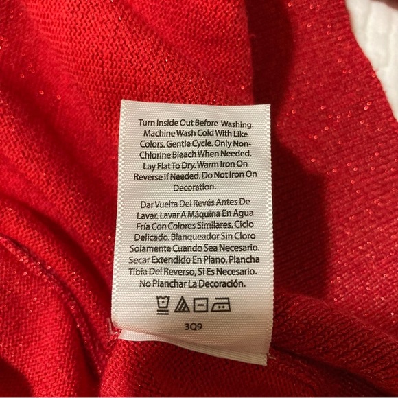 Terra & Sky Red Sparkly Sweater | Size 2X/20-22W | Rhinestone Collar | Holiday - Picture 14 of 15